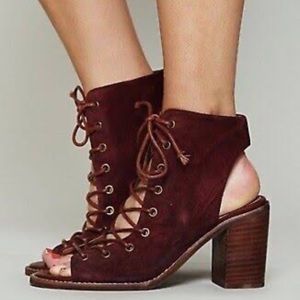 Jeffery Campbell Maroon Lace up heels